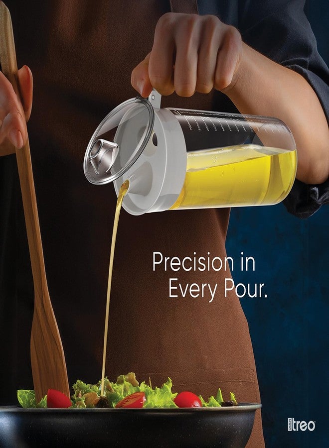 تريو موزع زيت تريو باي ميلتون فلو للمطبخ | مانع للتسرب وخالٍ من مادة BPA | زجاج بوروسيليكات عالي الجودة آمن للاستخدام مع الطعام | غير مسامي مع مؤشر للسعة | ملحق مطبخ متين وأنيق، 500 مل - Image 2